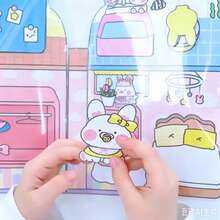 Milk Bottle Rabbit Girls Interactive Quiet Book DIY Scene Design, Rich And Exquisite, Complete With Various Decorative Accessories, Can Be Repeatedly Arranged And Matched, Immersive Experience Of Fun Interaction, Highly Playable DIY Handmade Kit - Multicolor - View 2