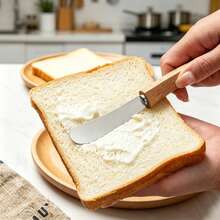 1pc/3pcs/6pcs Stainless Steel Butter Knife Set, Bread Spreader, Suitable For Bread, Jam And Butter, Butter Spreader And Butter Scraper With Long Wooden Handle - View 5