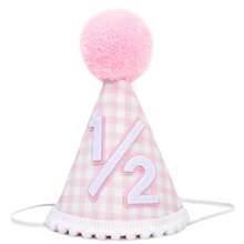 1 Set 1/2 Birthday Plaid Hat Daisy High Chair Banner Set, Suitable For 6 Months Old Boy/Girl Birthday Decoration, Sweet Cake Smash Photo Props (Blue/Pink) - Multicolor - View 14