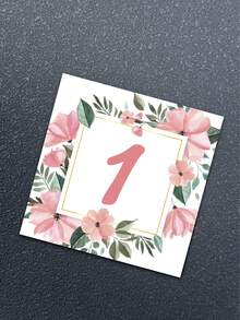 20/30/40 Pcs/Set Floral Wedding Table Numbers. Including Main Table Card, Table Center Decor, Double-Sided Printing, Flower And Geometric Pattern Design - View 13