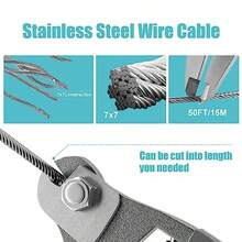 Shade Sail Hardware Kit With 50 Feet Cable Wire Rope, Anti-Rust Stainless Steel Stainless Steel Sun Shade Hardware Kit For Rectangle Square Triangle Shade Sail Installation 66 PCS - Silver - View 5
