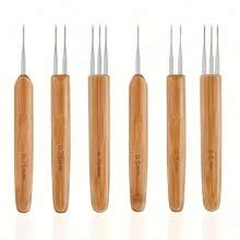 1/2/3 Hook Dreadlock Crochet Hooks, Bamboo Handle Dreadlock Needles, 0.75mm Hair Crochet Tools, Suitable For Dreadlocks, Braiding, Wig Making And Hair Extensions, 3pcs/Set, Halloween - View 7