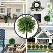 3 Packs Large Artificial Cedar Trees With Stakes - UV Protected Fake Juniper/Pine Shrubs For Outdoor And Indoor Porch Garden Decor, Perfect For Various Holiday Decorations Like Halloween, Christmas, Thanksgiving, Outdoor Ornaments - Multicolor - View 6