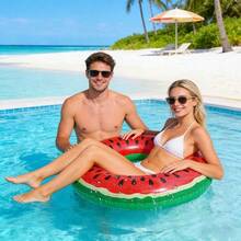 1pc Creative Fruit Shaped Inflatable Swim Ring, Classic Watermelon Print, Large Pool & Beach Float, Ideal Summer Vacation Leisure Accessory, Party Decoration Practical Swimming Float - Multiple Styles - View 9