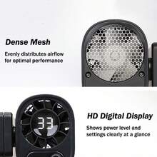 SULVGO 1400mAh Clip-On High-Speed Mini Fan, Waist-Hanging Fan, Desktop Fan, Car Fan, Hands-Free Fan, 100-Speed Multi-Function Stepless Adjustable Mini Fan, Suitable For Outdoor Travel And Indoor Use, Can Be Hung On Umbrella, Backpack, Belt - Clip-on - View 7