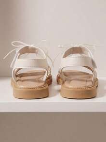 2026 Style Light Beige/Silver Country Style Sandals - Hollow Stitching PU Mesh With Pearl Decoration - Suitable For Daily Outings! - Beige - View 5
