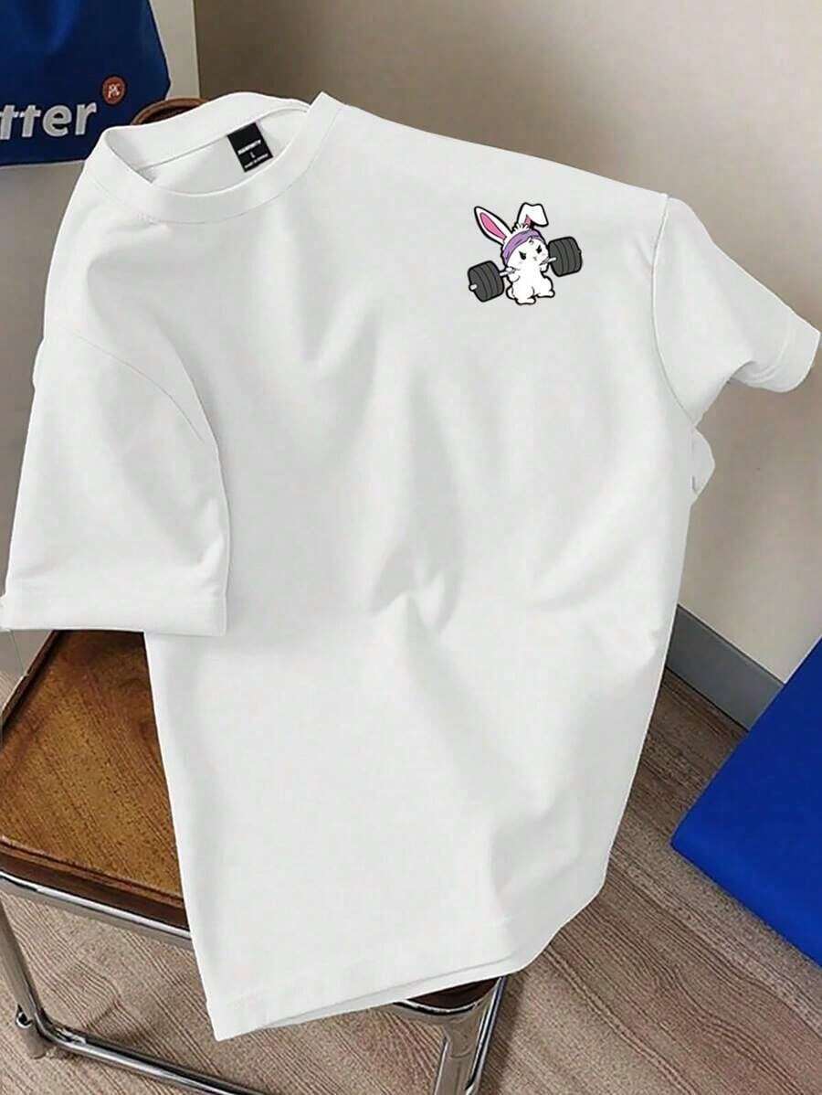 Men's Short-Sleeved, Crew Neck T-Shirt In A Solid Color And Slim Fit, Fashionable This Summer - White - View 1