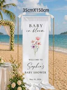 1pc Customized Baby Baptism Welcome Banner, Personalized Text Fabric Sign, Suitable For Baby In Bloom Party And Gender Reveal, Personalized Fabric Banner, Indoor And Outdoor Use - Multicolor - View 9