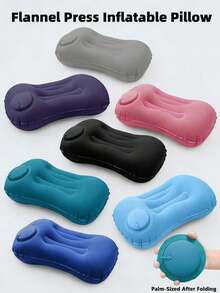 1PC Square Inflatable Travel Pillow - Suitable For Neck Support In Cars And Airplanes, Also Can Be Used As Lumbar Support; Ideal For Long Flights And Road Trips; Comfortable Aviation Travel Accessory, Elegant Travel Gear, Made Of Durable Inflatable Material. - Multicolor - View 2
