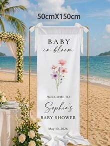 1pc Customized Baby Baptism Welcome Banner, Personalized Text Fabric Sign, Suitable For Baby In Bloom Party And Gender Reveal, Personalized Fabric Banner, Indoor And Outdoor Use - Multicolor - View 18