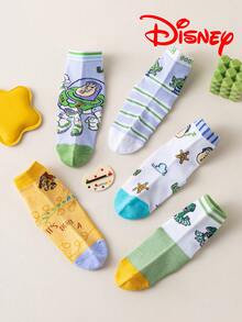 Disney 10/5/1雙正版迪士尼兒童襪，卡通圖案中筒襪，時尚可愛嬰兒襪，適合秋冬穿著 - 彩色 - 查看 16