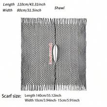2PCS Women's Fashion Hollow Out Sun Protection Shawl And Scarf Set, Tassel Design Pullover Beach Cover-Up, Suitable For Casual Outings, Parties, Beach Vacations, Hand Washable, Perfect Holiday Outfit - Multicolor - View 8