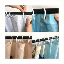 50/80/100Pcs Plastic C-Shaped Hooks Home Decor Curtain Hooks Bathroom Curtain Hooks Shower Curtain Accessories - Multicolor - View 8