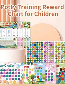 Children's Toilet Training Sticker Chart - Boys & Girls Universal Toilet Reward System, Behavior Habit Tracker, Bathroom Incentive Board With Fun Stickers - Multicolor - View 2