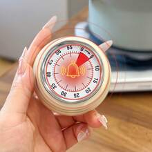 1 buah Timer Masak Dapur, Jam Timer Masak Koki, Timer Visual, Hitung Mundur 60 Menit, Alas Magnetik, Jam Mekanik, Tanpa Baterai, Alarm Berdering, Timer Dapur/Belajar/Kerja/Gym - MultiWarna - View 1