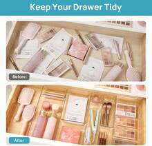 Drawer Organizer Set 25 Pcs, Plastic Storage Divider Trays In 5 Sizes, Stackable Transparent For Makeup Stationery Hair Accessories Kitchen Fridge - View 7
