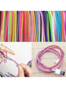 Iridescent Laser Charging Cable Wrap Protector, Flexible And Bend-Resistant, Delays Cable Aging, Beautifies Data Cables, Suitable For Dorm, Commute, Business Trip, Travel, Compatible With IPhone 15/16/17 Data Cables, Affordable Gift Recommendation - Multicolor - View 9