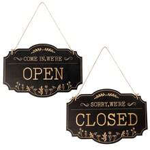 Biển báo Mở/Đóng 30x19.99cm Acrylic hai mặt cho cửa sổ doanh nghiệp, kèm dây treo Chúng tôi mở cửa Chúng tôi đóng cửa để trưng bày cửa hàng - đen - Xem 8