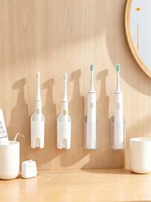 1/2/4Pcs Self-Adhesive Electric Toothbrush Holder, Wall-Mounted Bathroom Storage Rack, No Drill Multi-Purpose Organizer For Toothbrushes, Combs & Toothpaste, Easy Installation, Home Bathroom Decor - Multicolor - View 13