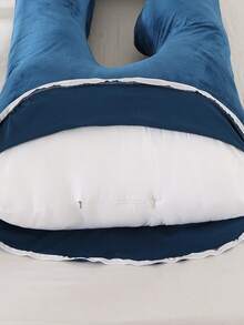 G-Shaped Full Body Maternity Pillow, Multi-Functional Side Sleeping Pregnancy Pillow, Large Back Support Pillow, Suitable For Sleeping, Reading, And Leisure For Pregnant Women - Navy Blue - View 4