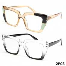 2 pièces Lunettes de lecture à monture large style œil de chat, design imprimé léopard, avec charnières à ressort premium, convient pour le port quotidien des femmes - Blanc - Voir 18