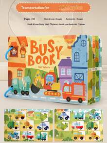 Quiet Book For Babies, Reusable Tear-And-Stick Sticker Book, Early Education Magic Sticker Book, Kindergarten Enlightenment Educational Toy, Cartoon Quiet Sticker Book, Children's Educational Toy, Handmade Material Kit, Reusable Busy Book - Multicolor - View 8