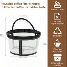 Cestas de filtro de caf, 2 unidades, cestas reutilizables de filtros de caf, 2 a 4 tazas, filtros de caf de nailon para cafeteras y cerveceras Mr. Coffee y Black Decker, accesorios para mquinas - inicial - Ver 6