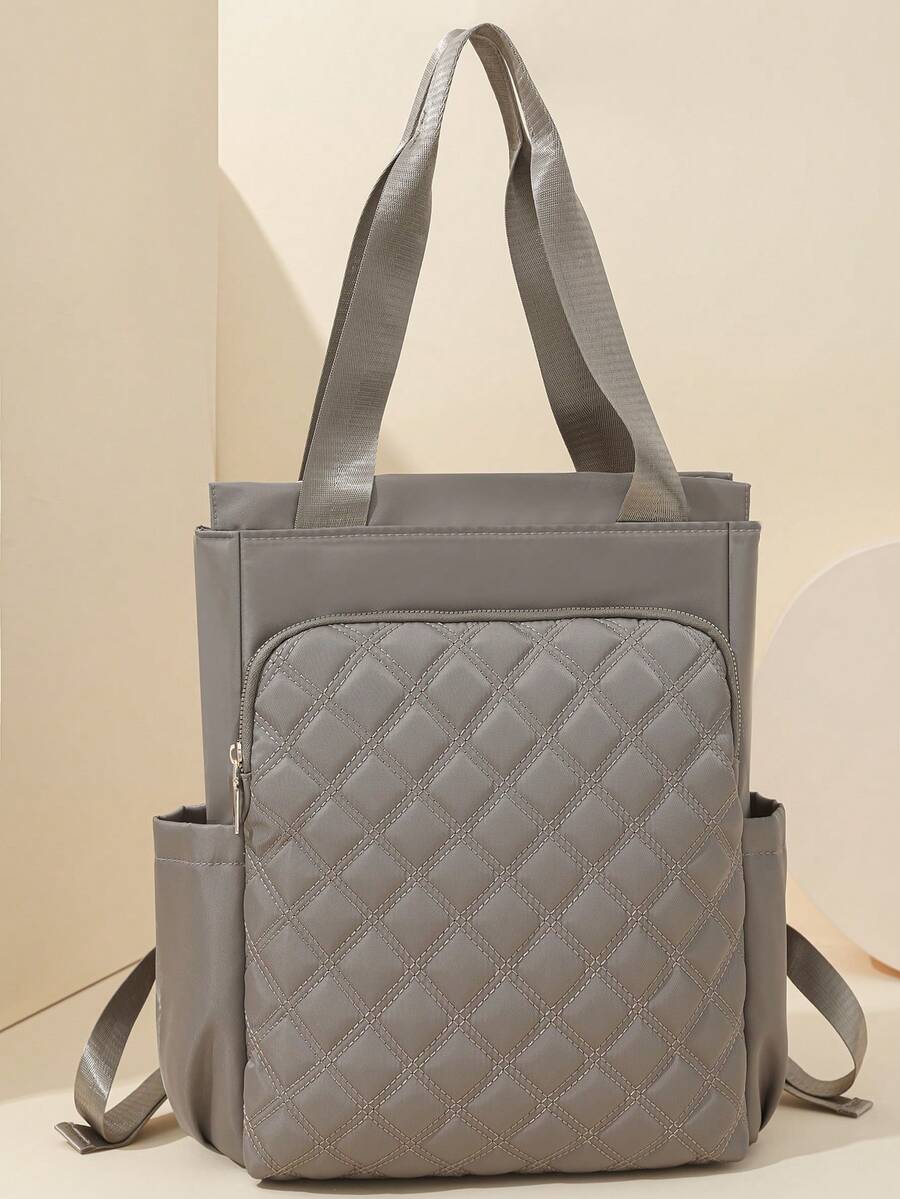 Women's Solid Color Multi-Functional Large Capacity Backpack, Minimalist Casual Student Backpack, College Style Minimalist Shoulder Bag, Handbag, Multi-Functional Backpack, Suitable For School, University, Middle School, High School, Commuting, Office And Other Occasions.