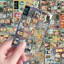 Warner Bros 8pcs/4pcs Rick And Morty Mosaic Art Stickers, Creative DIY Collage Decals, Random Design. Versatile Decor Stickers For Scrapbook, Crafts, Notebook & Ornament, Funny Cartoon Craft Kits, Perfect Presents & Party Supplies For Fans.(Random Style) - Multicolor - View 8