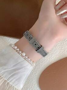 1件女款橢圓形羅馬數字休閒優雅石英手錶，適合日常佩戴 - 灰色 - 查看 5