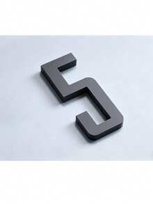 1pc 3D High-Visibility Acrylic Number & Letter Door Sign, Business Style Classic Black Square Geometric Beveled Edge High Contrast Waterproof Sun-Proof Wear-Resistant Multi-Functional Signage Suitable For Office, Conference Room, Office Building Room Number - House Number - View 10