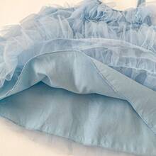 Summer Baby Girl Dress, New Sweet Mesh Spaghetti Strap Dress, Super Cute Cake Skirt - Blue - View 12