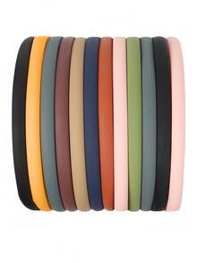 10pcs/Set Women's Thin Headbands, Colorful Plastic Braided Headbands, Hair Accessories For Women, Teethed Plastic Braided Hairbands, Young Lady's Fine Headbands (Random 9 Colors),Dopamine,Hairband,Hair Hoop Head Accessories - Multicolor - View 24