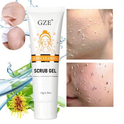 GZE Exfoliating Gel, Face And Body Exfoliating Scrub Gel, Deep Cleansing Moisturizing Facial Exfoliator, Water-Based Exfoliator, Dead Skin Remover For Brightening, Youthful Skin With Aloe Vera