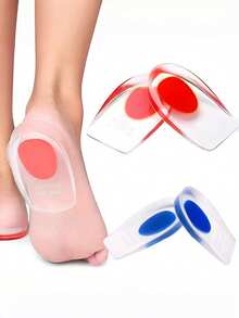 2/1pc Affordable Practical Clear Silicone Gel Heel Cushion Inserts, U-Shaped Heel Pads, Shock Absorption Anti-Impact Orthopedic Insoles For Office Travel Sports Daily Wear, Men Women Reusable Washable Foot Comfort Support, Graduation Season Gift - Heel Pad - View 3