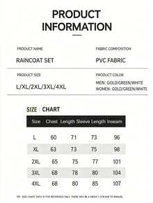 1pc Unisex 2-Piece Raincoat Set, Adult Rain Jacket And Pants, Full Body Waterproof Rain Gear For Motorcycle, Electric Bike, Delivery Riding, With Adjustable Hood, Suitable For Riding, Heavy Rain, Work, Travel And Outdoor Activities - Multicolor - View 3