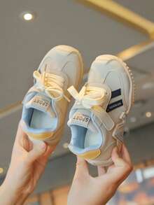 Zapatos deportivos casuales para niñas bebé Primavera/Otoño 2026 Nuevo estilo Zapatos para caminar de niños pequeños Versión coreana Zapatos de suela blanda Elegantes - Beis - Ver 5