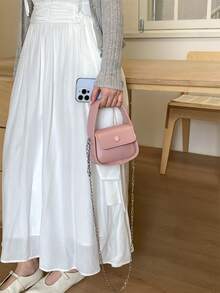 Mini Small Bag Women's Fashion Chain Crossbody Bag Minimalist Chic Versatile Pink Handbag - Pink - View 4
