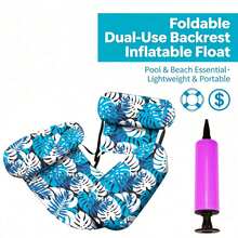 1pc Leaf Pattern Inflatable Pool Float, Adult Floating Lounge Chair, Portable Pool Lake Beach Summer Party Float - Multicolor - View 9