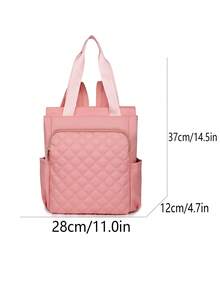 Ransel Wanita Warna Polos Multifungsi Kapasitas Besar, Ransel Pelajar Kasual Minimalis, Tas Bahu Minimalis Gaya Preppy, Tas Tangan, Ransel Multifungsi, Cocok Untuk Sekolah, Perguruan Tinggi, SMP, SMA, Perjalanan, Kantor, dan Acara Lainnya. - Berwarna merah muda - View 6