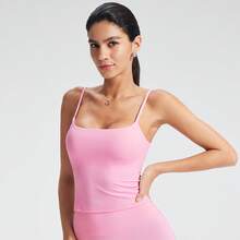 Women's European And American Cross-Border Yoga Vest, With A Nude Feel, Brushed Fabric, Beautiful Back Design, Sports Top With Chest Pads, Clothing - 藍莓色 - 查看 2