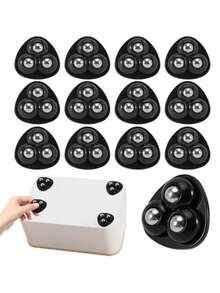 20pcs/12pcs/4pcs Self-Adhesive Wheels With Stainless Steel Ball Bearings - 360 Degree Rotating Kitchen Utensil Casters, Black And White, Suitable For Home Decor, DIY Projects, Easy Installation, Compact Design, Sturdy Structure, Universal Casters, Furniture Makers, Home Cooks - A - View 11