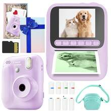 Instant Print Camera 1080P HD Digital Camera Continuous Shooting With Flash Color Printing Paper Graduation Season Gift Holiday Gift Creative Gift For Couples And Friends Suitable For Men And Women - 彩色 - 查看 20