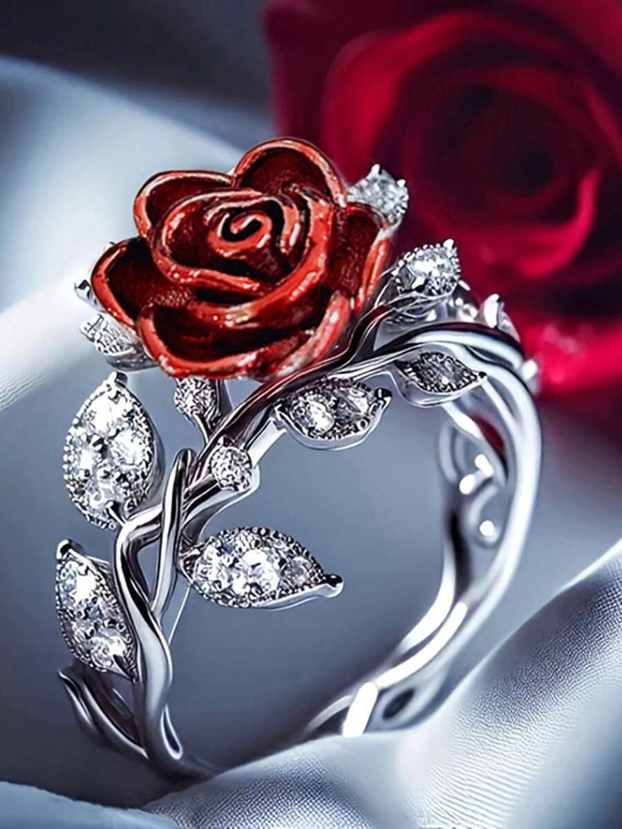 1pc Elegant Cubic Zirconia Ring, Suitable For Women To Wear, Suitable For Wedding, Engagement, Anniversary Party, Valentine's Day Gift - 16# - View 1