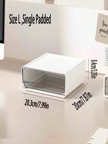 1/2/3pcs Stackable Desktop Storage Box, File Sorting Organizer, Small Drawer Desktop Storage Box, Transparent Small Plastic Drawer Cabinet, Stackable Plastic Drawer, Suitable For Home, Office, Crafts, Pencils And Other Items Desktop And Drawer Storage Organizer, Home Storage Product, Desktop Organization Tool, Back To School, Graduation Season - White - View 18