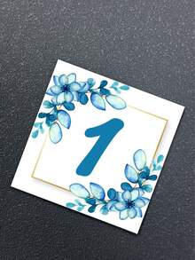 20/30/40 Pcs/Set Floral Wedding Table Numbers. Including Main Table Card, Table Center Decor, Double-Sided Printing, Flower And Geometric Pattern Design - View 12