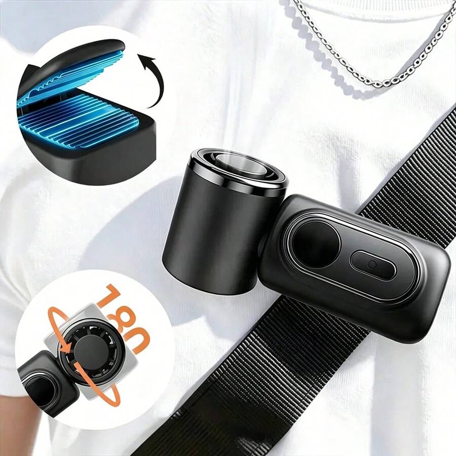 SULVGO Kipas Genggam Mini Portabel Jepit 3-in-1, Baterai Isi Ulang 3000mAh, 5 Kecepatan Angin, Aliran Udara Dapat Diatur 180°, Pendingin USB, Cocok untuk Perjalanan, Kantor, dan Penggunaan Pribadi - Clip-on - View 1