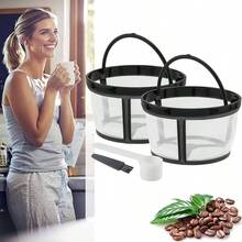 Cestas de filtro de caf, 2 unidades, cestas reutilizables de filtros de caf, 2 a 4 tazas, filtros de caf de nailon para cafeteras y cerveceras Mr. Coffee y Black Decker, accesorios para mquinas - inicial - Ver 1
