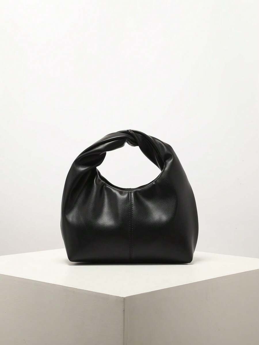 Minimalist Single-Color Hobo Bag, Practical For Everyday Use And Office. - Rose Gold - View 1