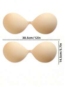 1pc Strapless Backless Push-Up Silicone Adhesive Bra Cups, Invisible Breathable Sticky Bra Pads, Invisible Elastic Band Strapless Push-Up Design, Self-Adhesive Strapless Invisible Style, Suitable For Wedding Dresses/Prom Dresses, Off-Shoulder Tops, Backless Tops, Spaghetti Strap Dresses, Bodycon Dresses, Sheer Tops, Spaghetti Strap Tops, Bridal Shower - Clear - View 5